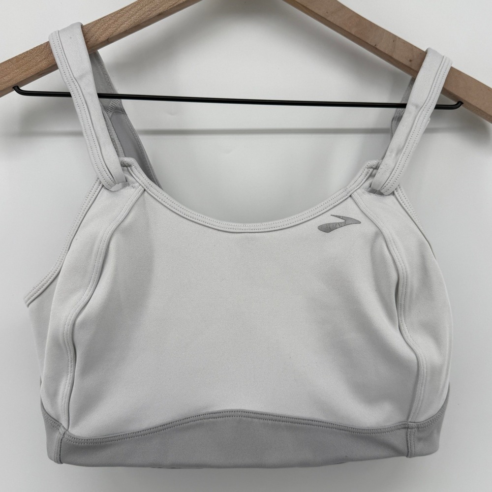 Brooks Moving Comfort Fiona Wireless Sports Bra White 36D Hook Loop 350064